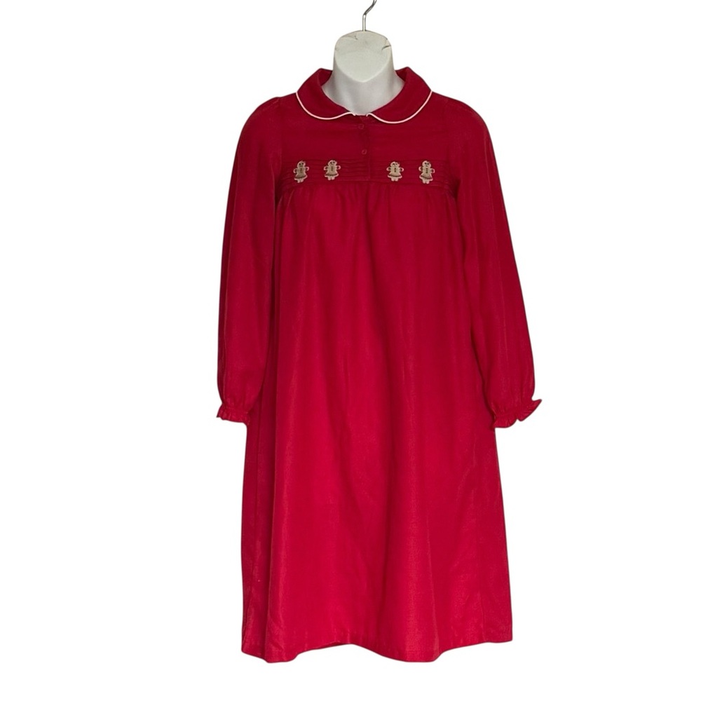 NWT Retired Gymboree Girls Gingerbread Nightgown Christmas Red Large 10/12